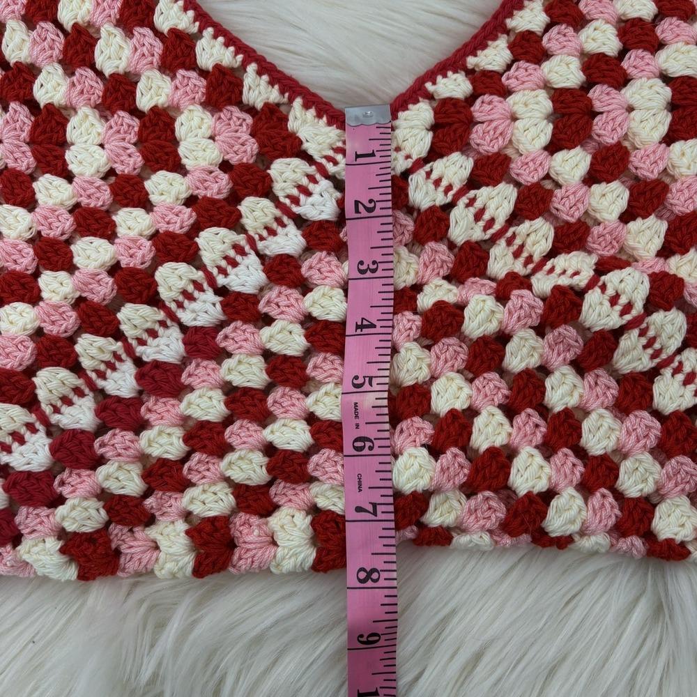 Handmade Granny Square Afghan Crossbody Shoulder‎ Bag Pink/Red/White - Picture 9 of 9